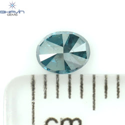 0.33 CT Oval Shape Natural Diamond Blue Color I3 Clarity (4.41 MM)