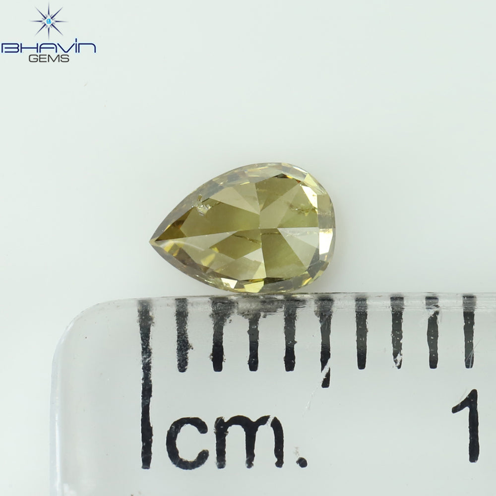 0.33 CT Pear Shape Natural Diamond Green Color SI2 Clarity (5.25 MM)