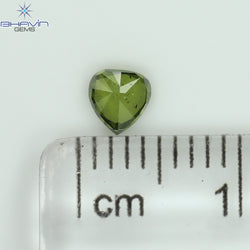 0.24 CT Heart Shape Natural Diamond Green Color SI1 Clarity (4.11 MM)