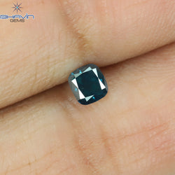 0.22 CT クッション シェイプ ナチュラル ダイヤモンド ブルー カラー VS2 クラリティ (3.53 MM)