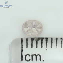 0.24 CT Oval Shape Natural Diamond Pink Color I3 Clarity (4.33 MM)