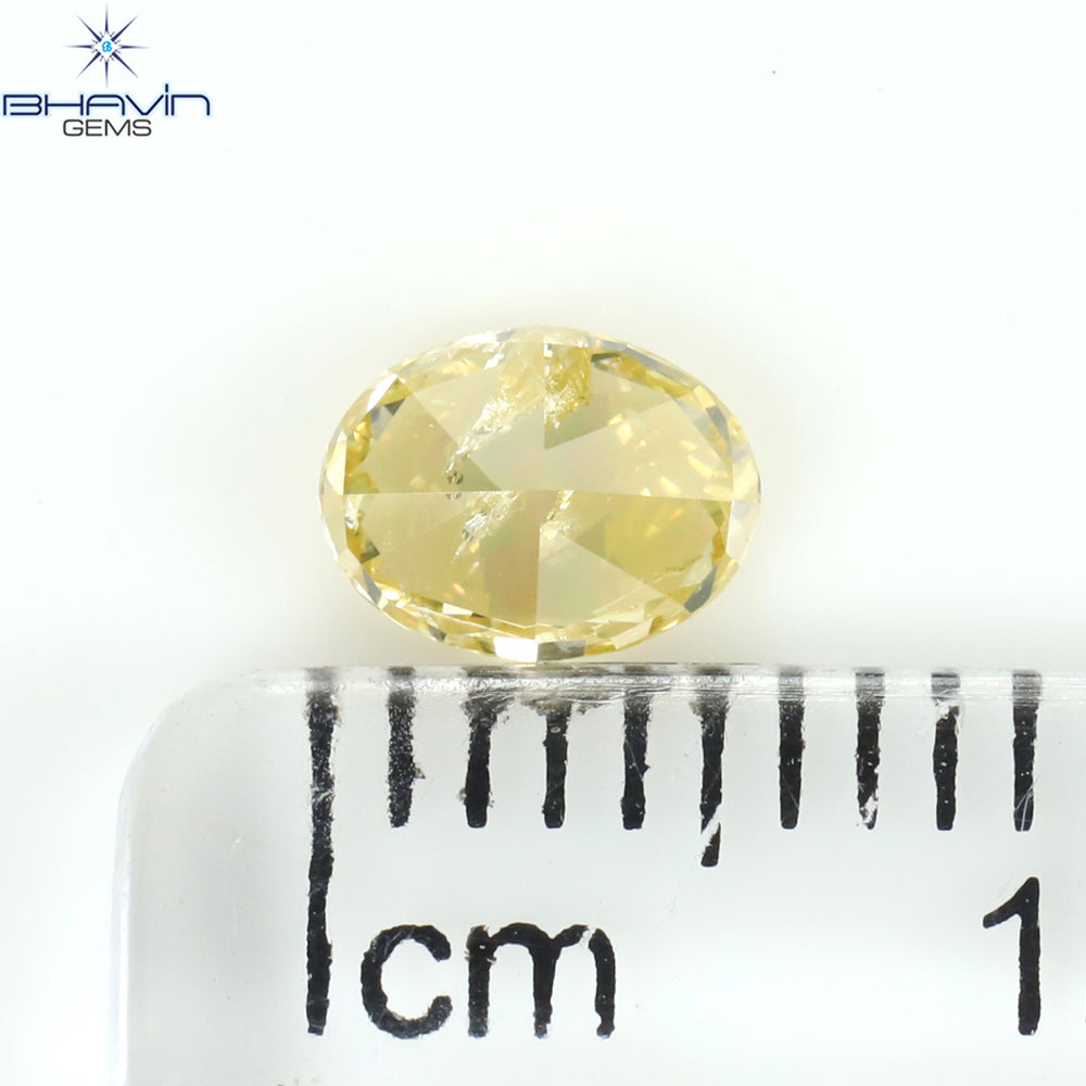 0.51 CT Oval Shape Natural Diamond Orange Yellow Color I1 Clarity (5.64 MM)