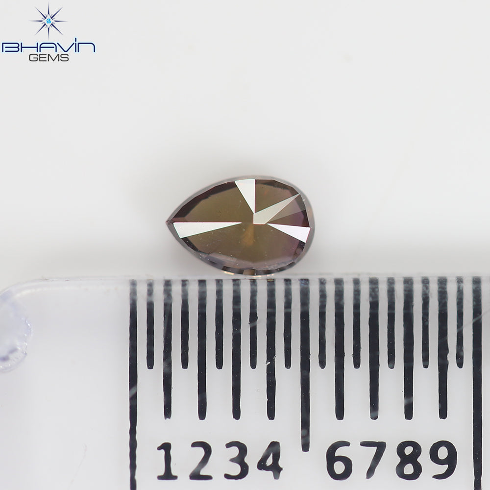 0.20 CT, Pear Diamond, Brown Pink Color, Clarity SI1 (4.33 MM)