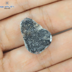 3.28 CT Slice Shape Natural Diamond Black (Salt And Pepper) Color I3 Clarity (19.36 MM)