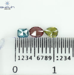 0.39 CT/3 Pcs Mix Shape Natural Diamond Pink Color VS-I1 Clarity (3.85 MM)