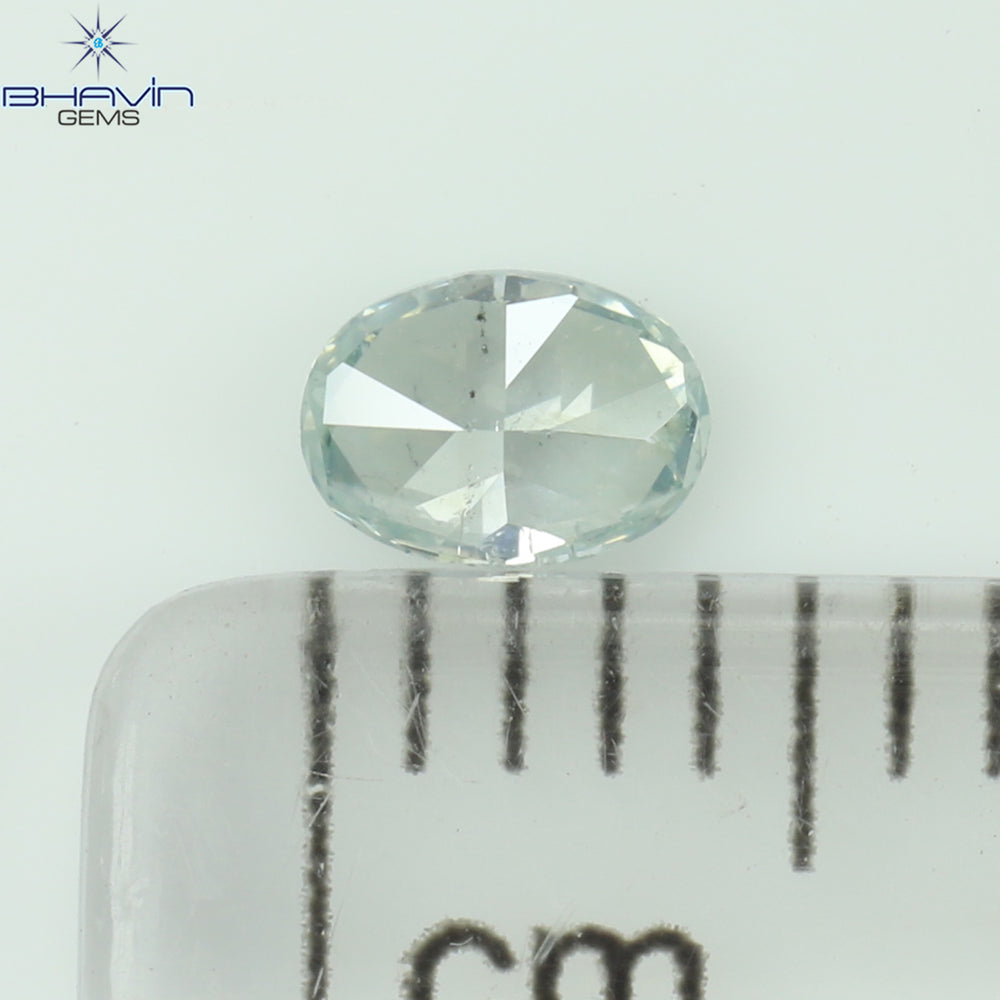 0.17 CT Oval Shape Natural Diamond Greenish Blue Color SI2 Clarity (4.15 MM)