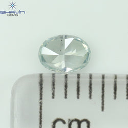 0.17 CT Oval Shape Natural Diamond Greenish Blue Color SI2 Clarity (4.15 MM)