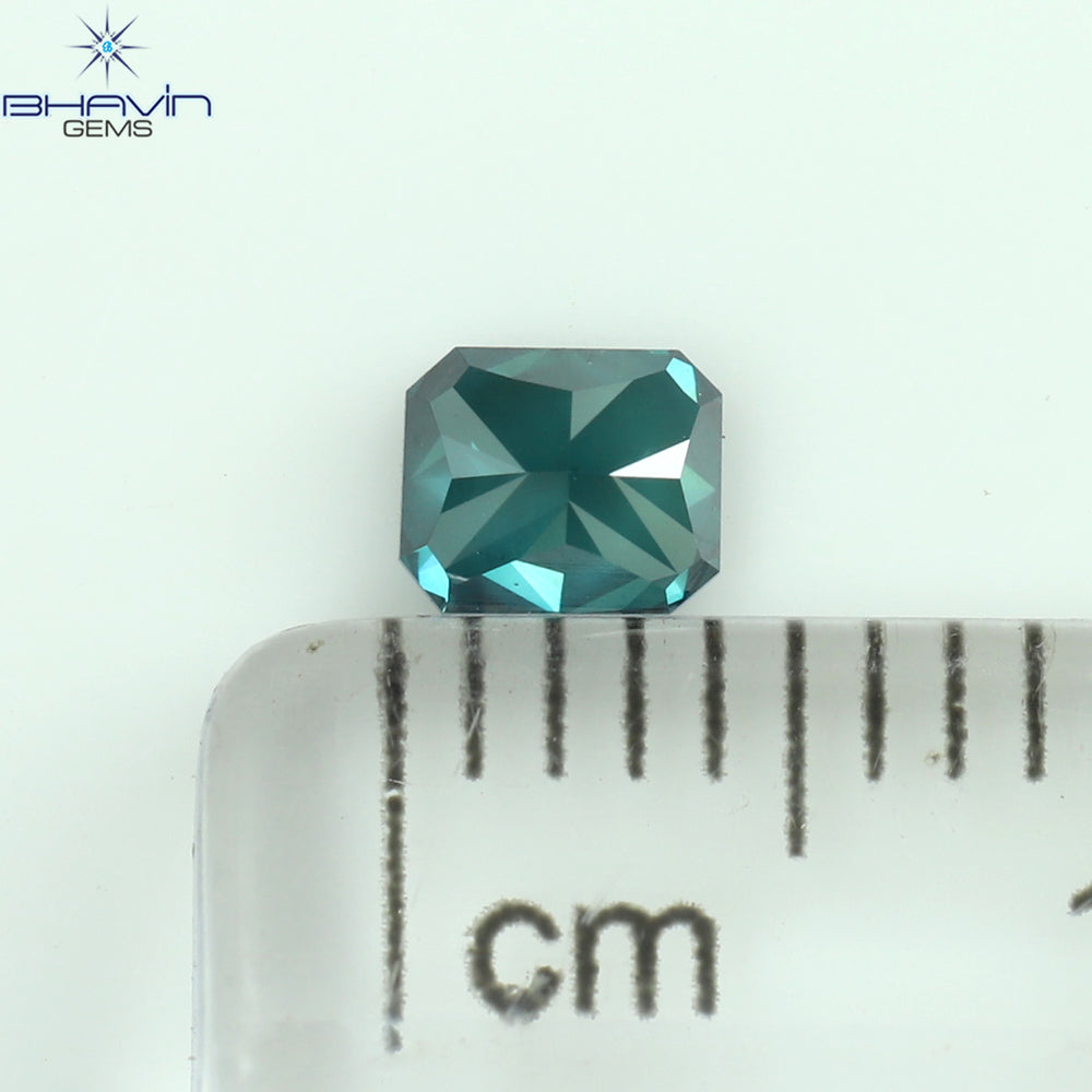 0.30 CT Radiant Shape Natural Diamond Blue Color VS2 Clarity (4.04 MM)