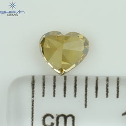 0.45 CT Heart Shape Natural Diamond Brown Yellow Color SI1 Clarity (4.73 MM)