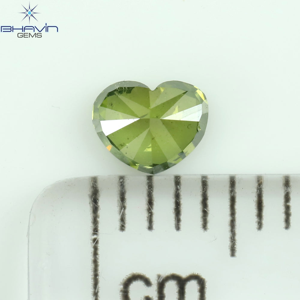 0.28 CT Heart Shape Natural Diamond Green Color SI2 Clarity (4.25 MM)