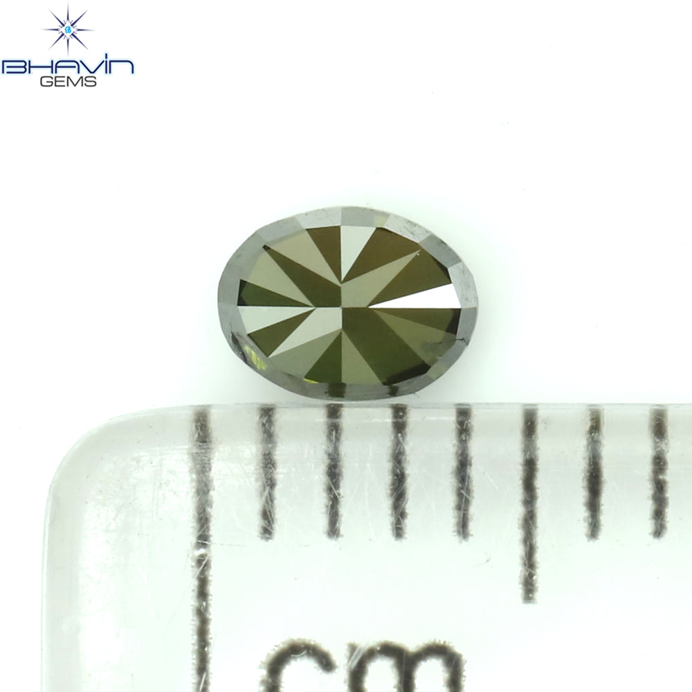 0.20 CT Oval Shape Natural Diamond Green Color I1 Clarity (4.02 MM)