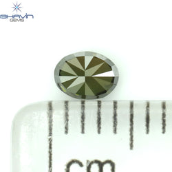 0.20 CT Oval Shape Natural Diamond Green Color I1 Clarity (4.02 MM)