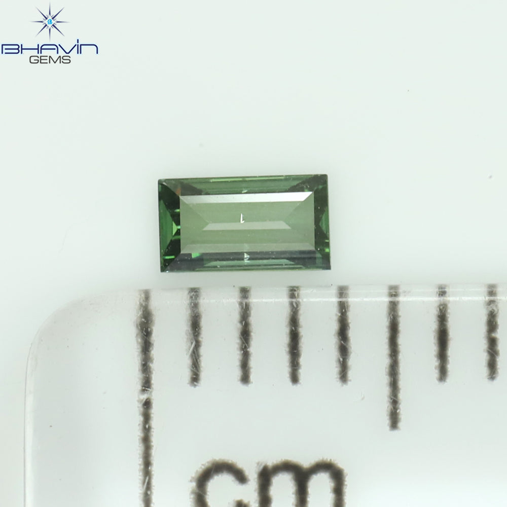 0.06 CT Baguette Shape Natural Diamond Green Color VS2 Clarity (3.23 MM )