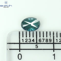 0.42 CT Oval Shape Natural Diamond Greenish Blue Color SI2 Clarity (5.66 MM)