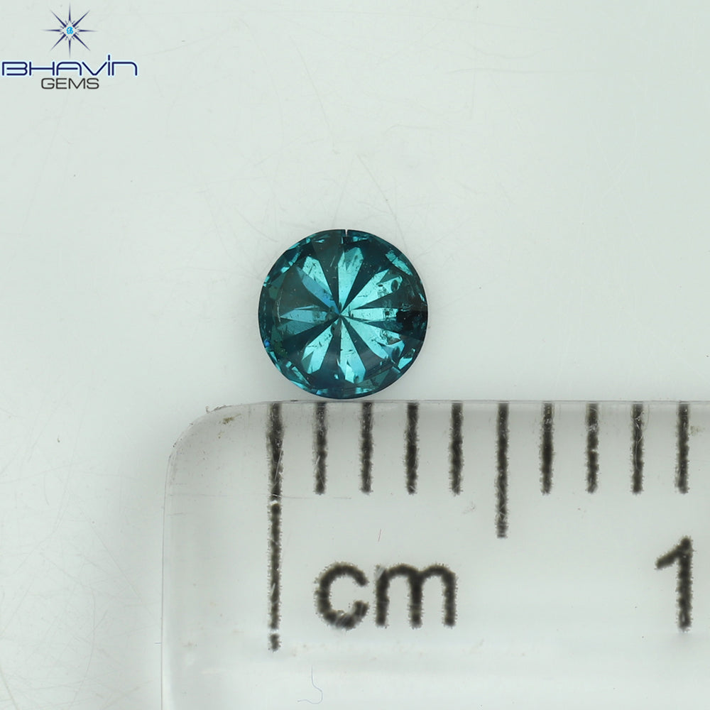 0.20 CT ラウンド シェイプ ナチュラル ダイヤモンド ブルー カラー SI2 クラリティ (3.81 MM)