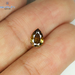 0.51 CT Pear Shape Natural Diamond Champagne Color SI2 Clarity (6.43 MM)