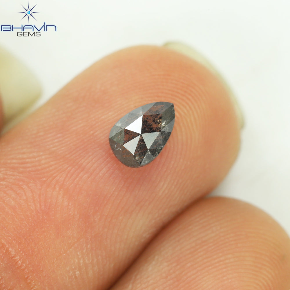 0.42 CT Pear Shape Natural Loose Diamond Salt And Pepper Color I3 Clarity (5.62 MM)