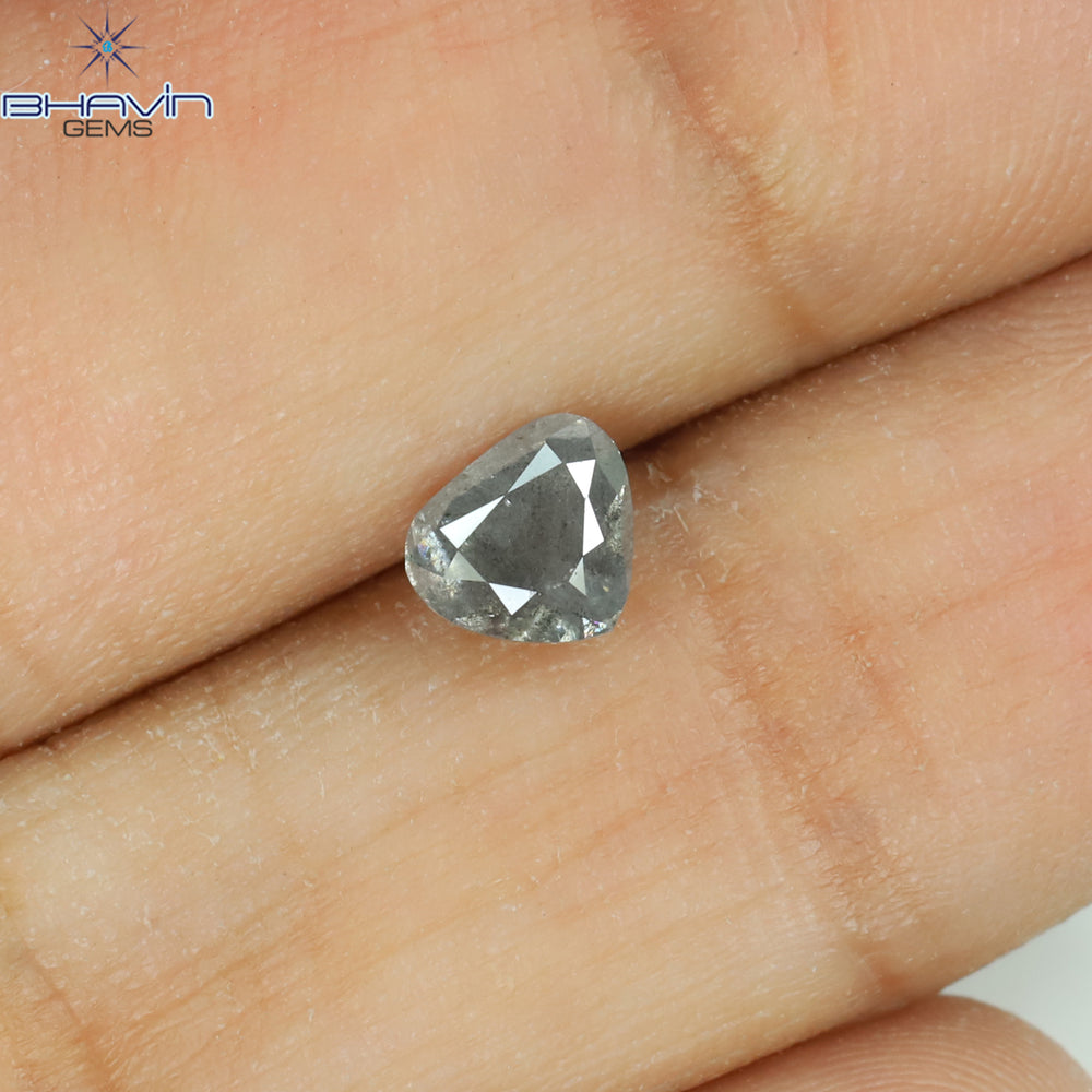 0.60 CT Heart Shape Natural Diamond Salt And pepper Color I3 Clarity (4.54 MM)