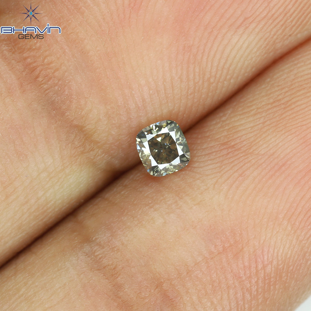 0.21 CT Cushion Shape Natural Diamond Gray Color VS1 Clarity (3.22 MM)