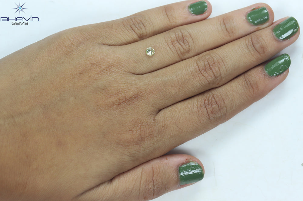 0.24 CT Round Shape Natural Diamond Greeinsh Yellow Color VS2 Clarity (3.98 MM)