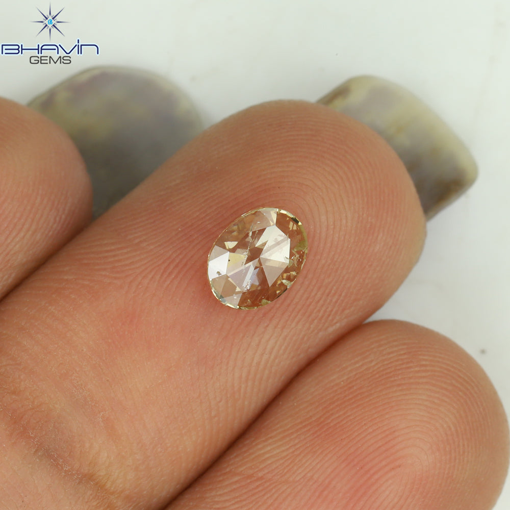 0.40 CT Oval Shape Natural Diamond Yellow Color SI2 Clarity (5.75 MM)