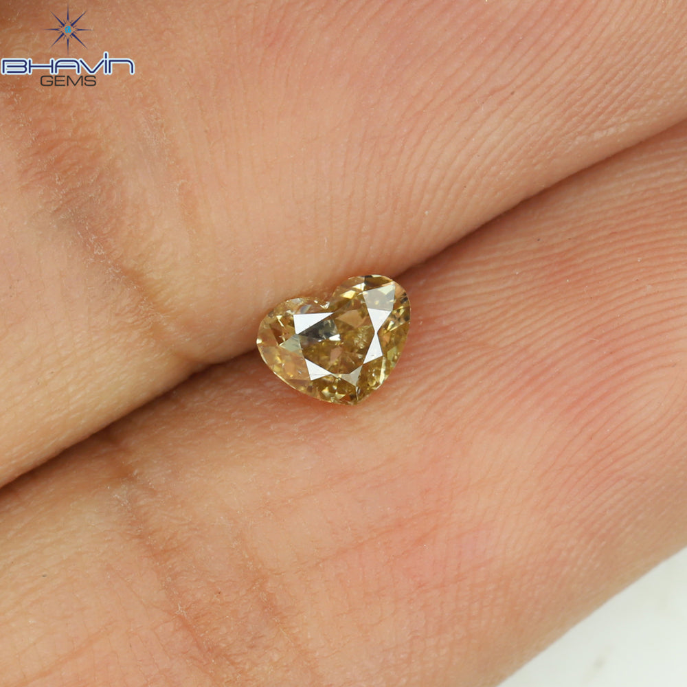 0.33 CT Heart Shape Natural Diamond Brown Color SI1 Clarity (4.76 MM)