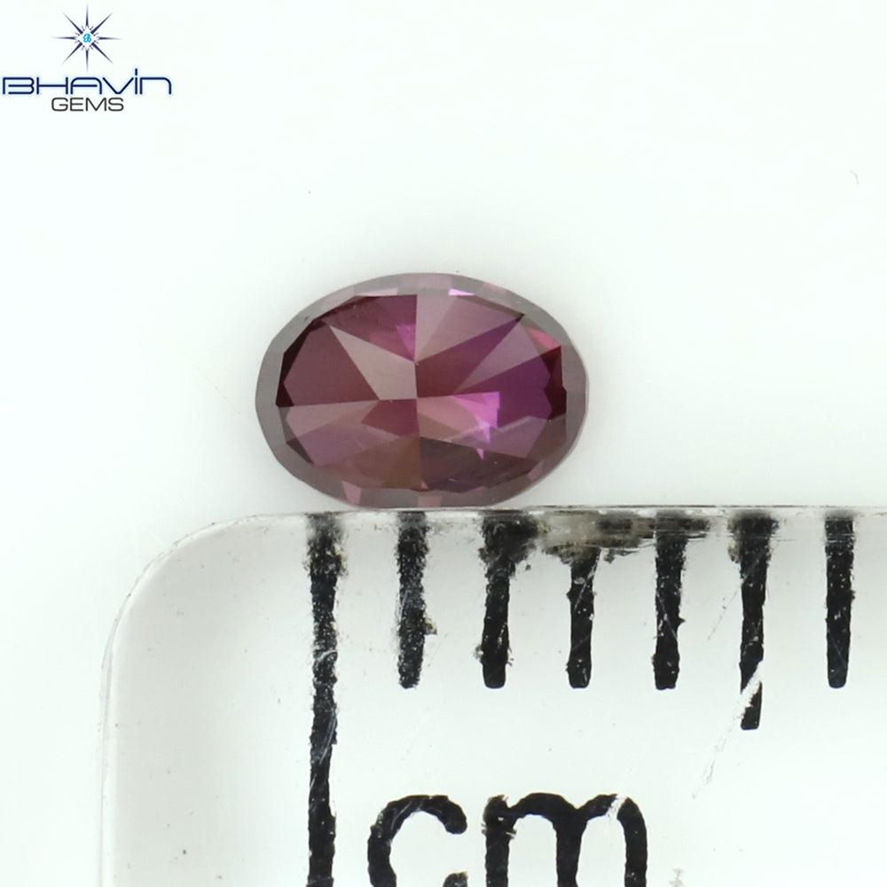 0.17 CT Oval Shape Natural Diamond Enhanced Pink Color VS2 Clarity (3.96 MM)