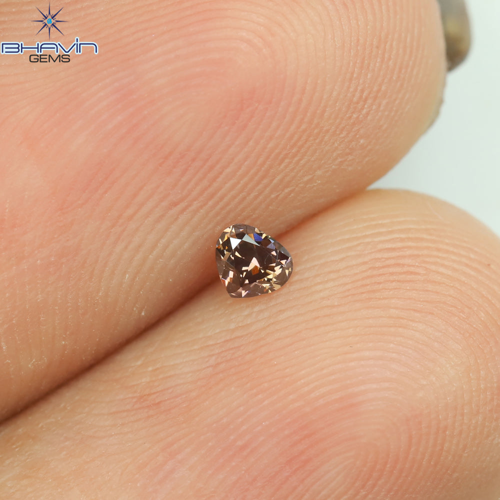 0.08 CT Heart Shape Natural Loose Diamond Pink Color VS1 Clarity (2.78 MM)