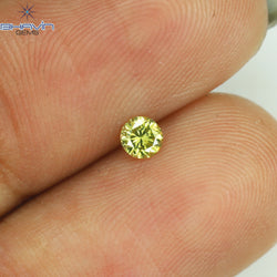 0.12 CT Round Shape Natural Diamond Green Color SI1 Clarity (3.14 MM)