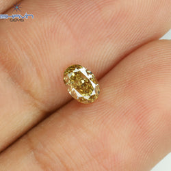 0.40 CT Oval Shape Natural Diamond Yellow Color SI1 Clarity (5.20 MM)