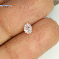 0.24 CT Oval Shape Natural Diamond Pink Color I3 Clarity (4.33 MM)
