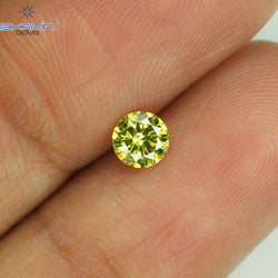 0.29 CT Round Shape Natural Diamond Yellow Color SI1 Clarity (4.26 MM)