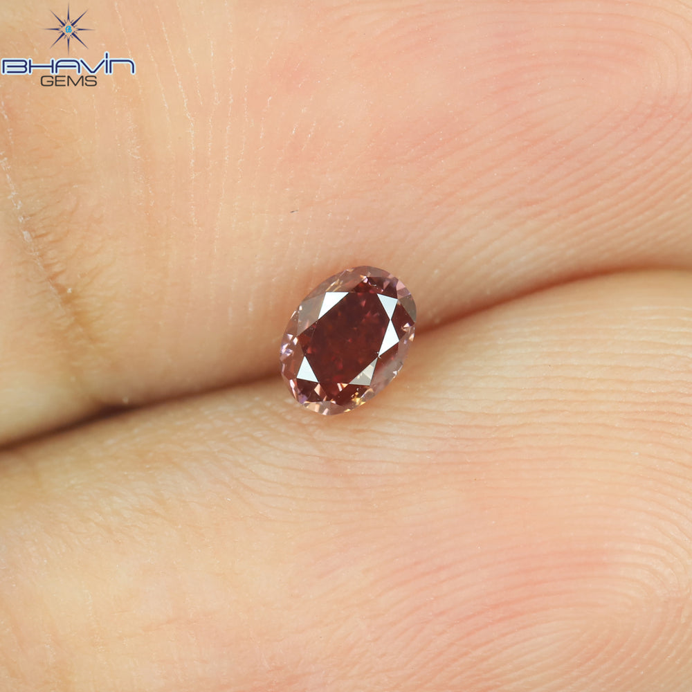 0.30 CT Oval Shape Natural Loose Diamond Pink Color VS1 Clarity (4.10 MM)