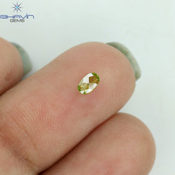 0.11 CT Oval Shape Natural Loose Diamond Green Color VS2 Clarity (4.04 MM)