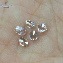 0.58 CT/5 Pcs Mix Shape Natural Diamond Pink Color SI2 Clarity (3.40 MM)