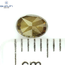 0.37 CT Oval Shape Natural Diamond Brown Color I2 Clarity (5.00 MM)