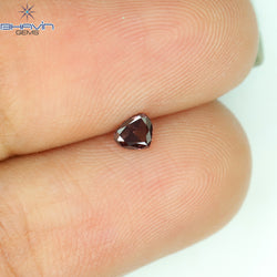 0.12 CT Heart Shape Natural Diamond Enhanced Pink Color VS2 Clarity (3.44 MM)
