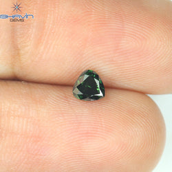 0.32 CT Heart Shape Enhanced Green Color Natural Loose Diamond VS2 Clarity (4.11 MM)
