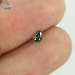 0.10 CT Pear Shape Natural Diamond Green Color VS2 Clarity (3.62 MM)