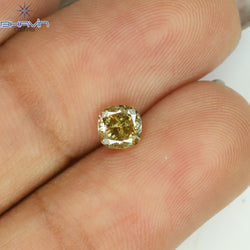 0.51 CT Cuhion Shape Natural Diamond Green Yellow (Chameleon) Color SI2 Clarity (4.43 MM)