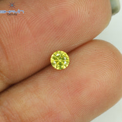 0.13 CT Round Shape Natural Diamond Green Yellow Color SI2 Clarity (3.24 MM)