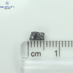 0.44 CT Rough Shape Natural Diamond Black Gray (Salt And Papper) Color I3 Clarity (4.95 MM)