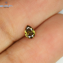 0.21 CT Pear Shape Natural Diamond Green Color VS2 Clarity (4.50 MM)