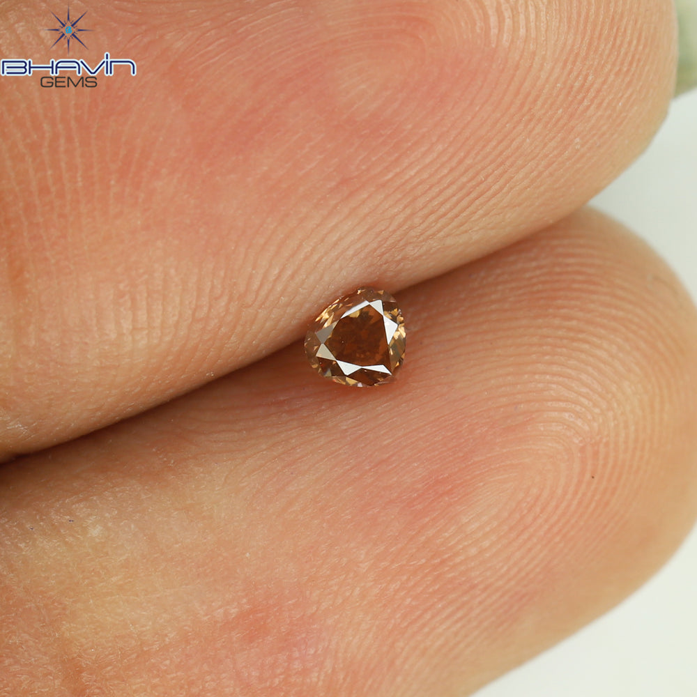 0.13 CT Heart Shape Natural Diamond Enhanced Pink Color SI1 Clarity (2.86 MM)