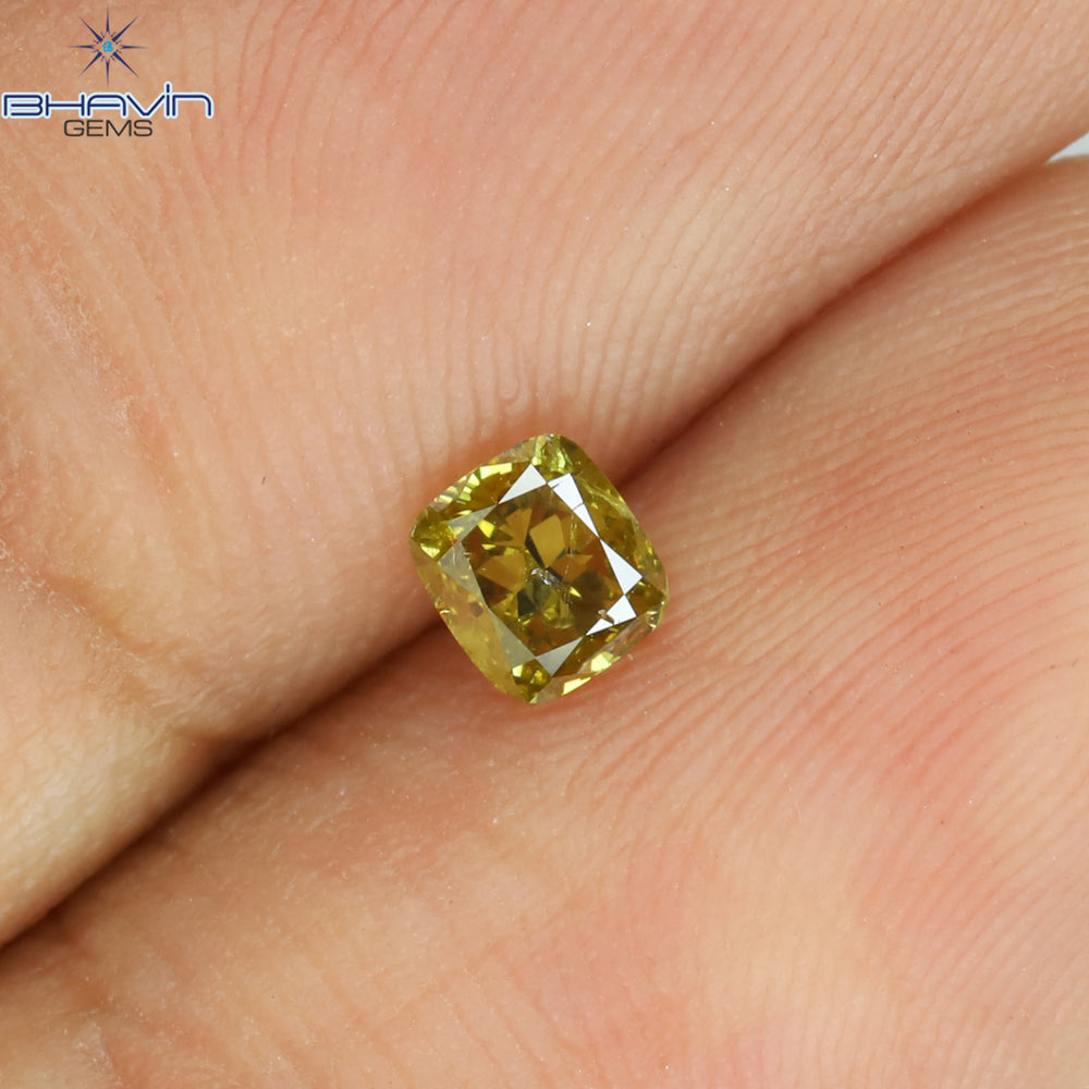 0.26 CT Cushion Shape Natural Diamond Green Color SI2 Clarity (3.80 MM)