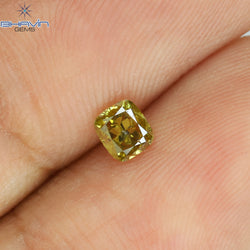 0.26 CT Cushion Shape Natural Diamond Green Color SI2 Clarity (3.80 MM)