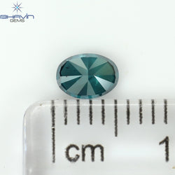 0.38 CT Oval Shape Natural Diamond Blue Color SI2 Clarity (5.00 MM)