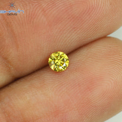 0.16 CT Round Shape Natural Diamond Green Yellow Color SI1 Clarity (3.50 MM)