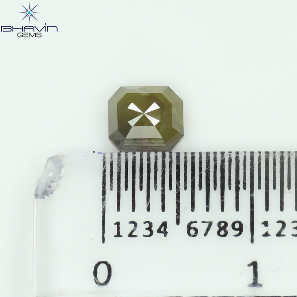 0.68 CT Radiant Shape Natural Loose Diamond Gray Yellow Color I3 Clarity (5.12 MM)