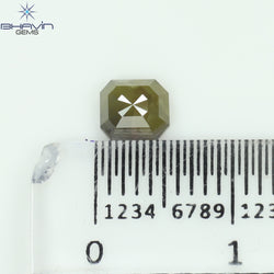 0.68 CT Radiant Shape Natural Loose Diamond Gray Yellow Color I3 Clarity (5.12 MM)